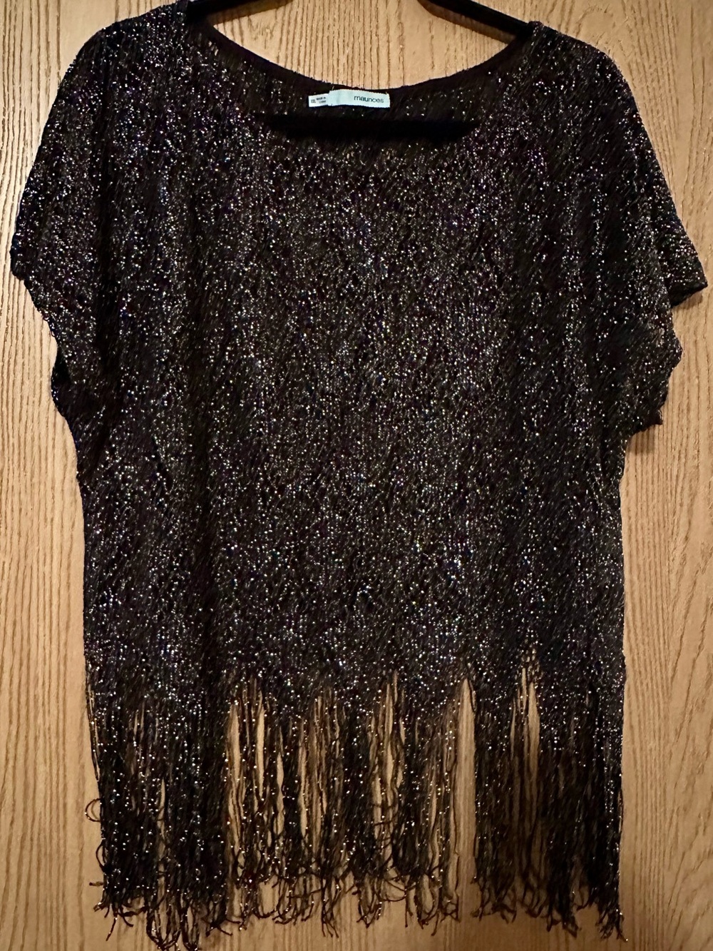 Maurices Black Metallic Fringe Top